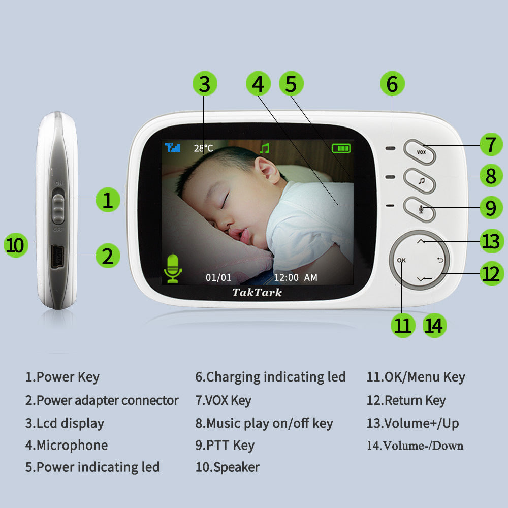 Moniteur pour Bébé avec Écran Numérique