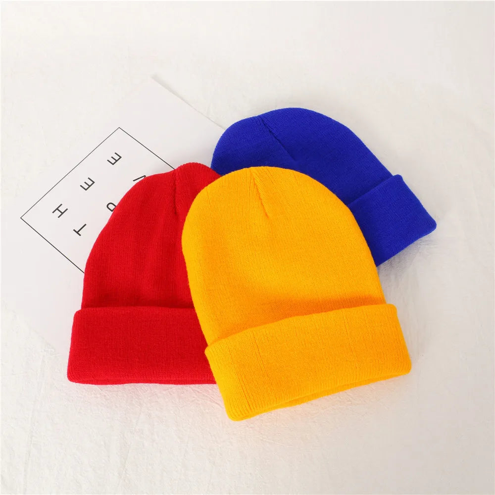 Bonnet jaune - orange - bleu