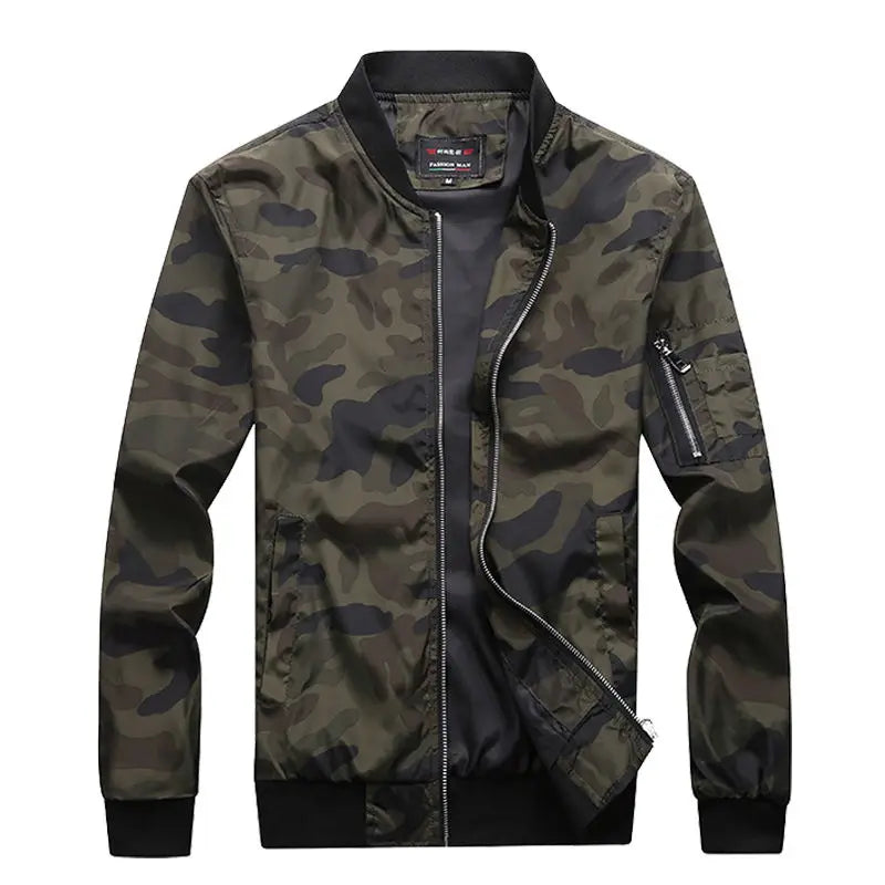 Bomber camouflage pour hommes vert militaire