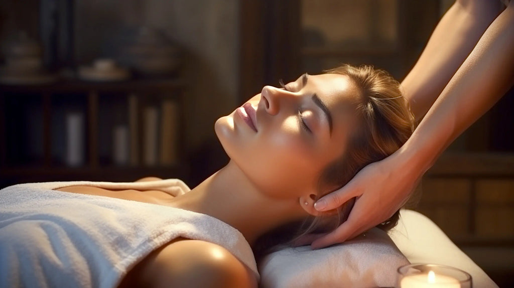 Portrait d'une femme relaxation spa