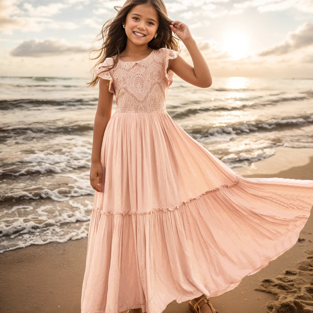 Robe style bohème rose