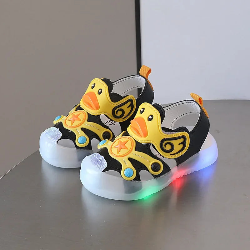 Sandales colorées avec lumière noires