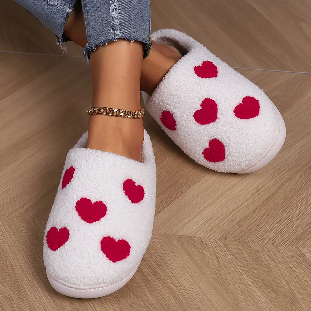 Pantoufles motif coeur