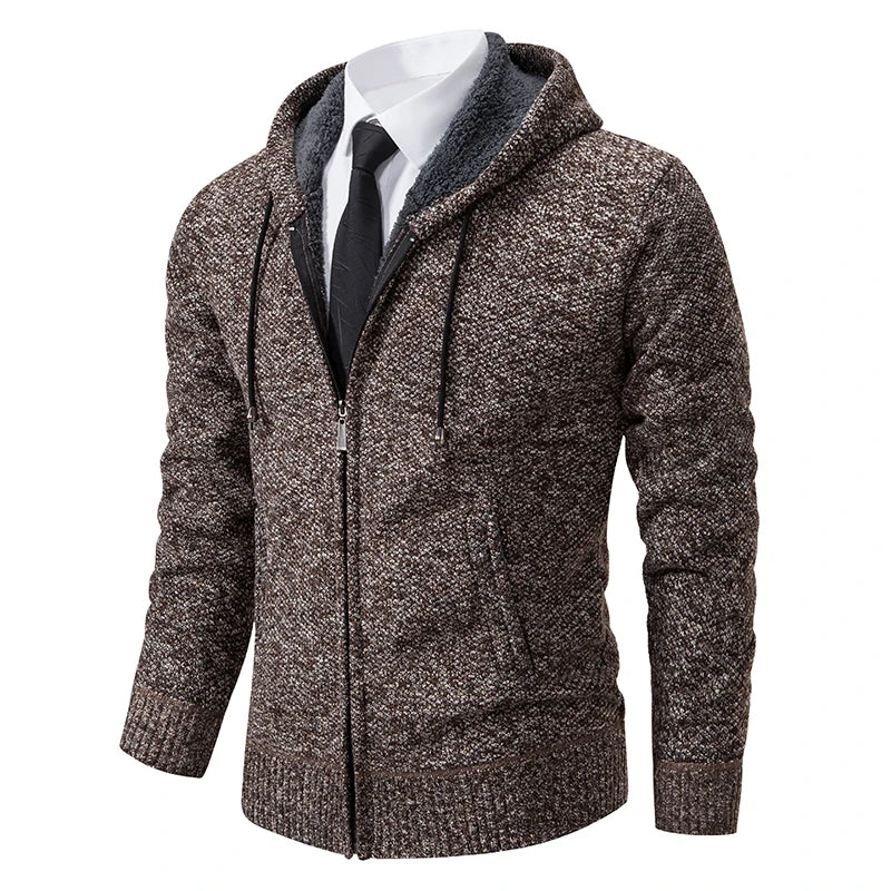 Gilet homme avec capuche café