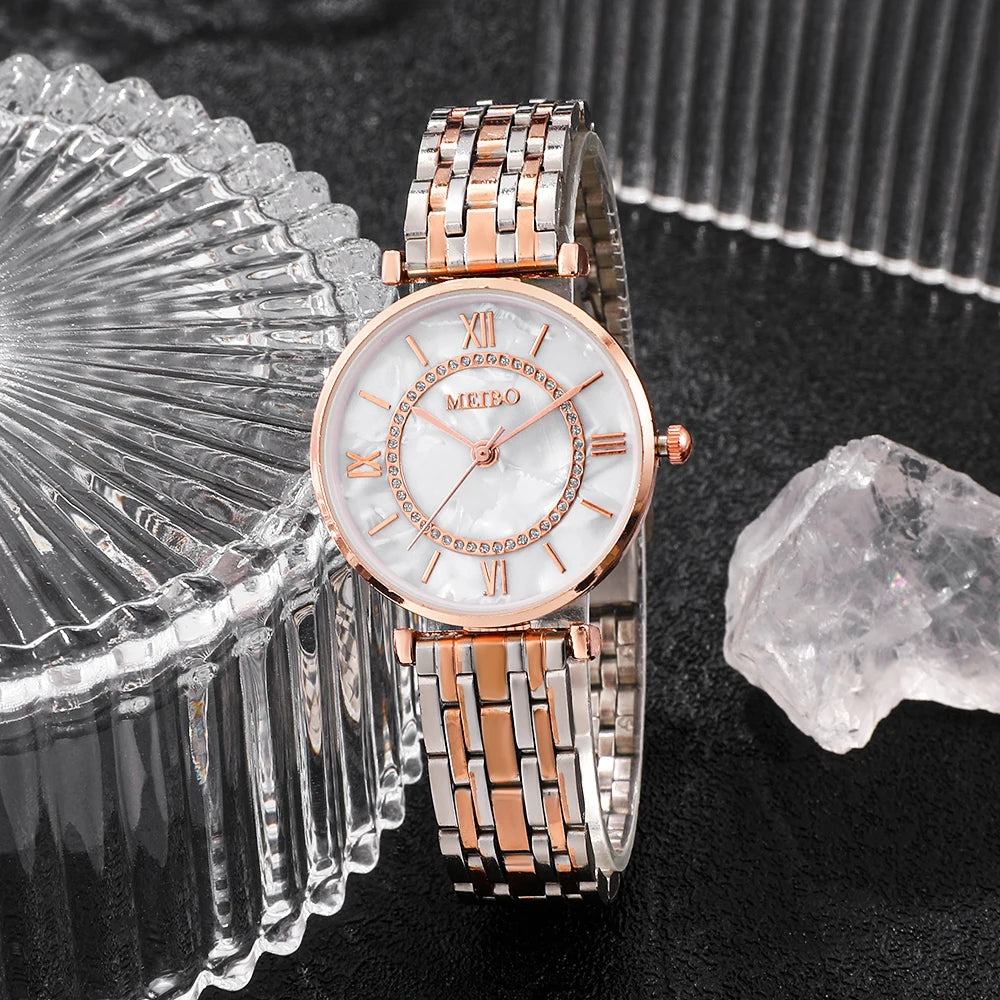 Montre-bracelet de luxe en cristal pour femmes