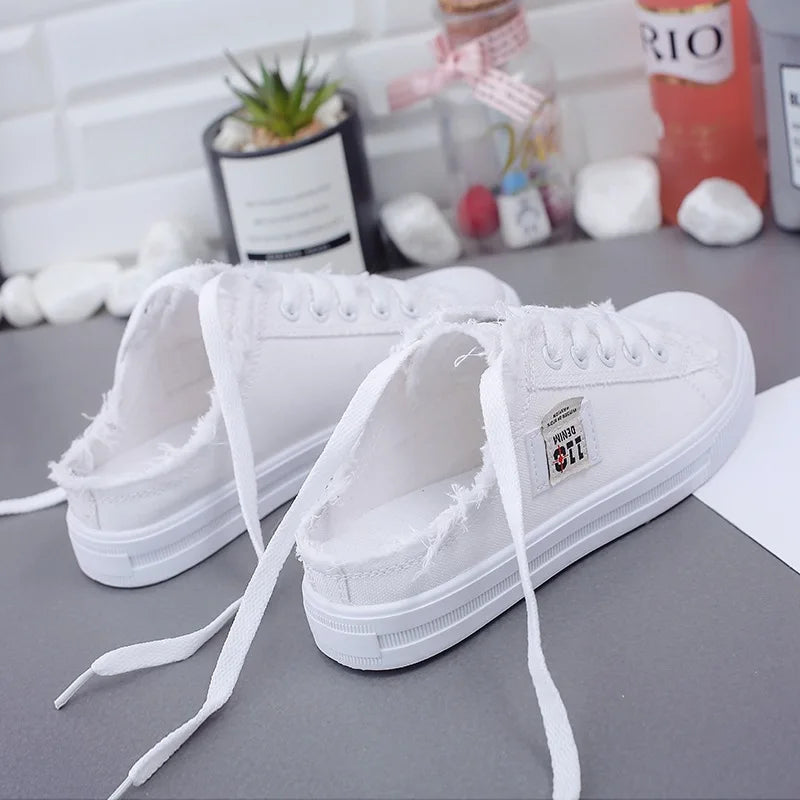 sneakers blancs à lacets