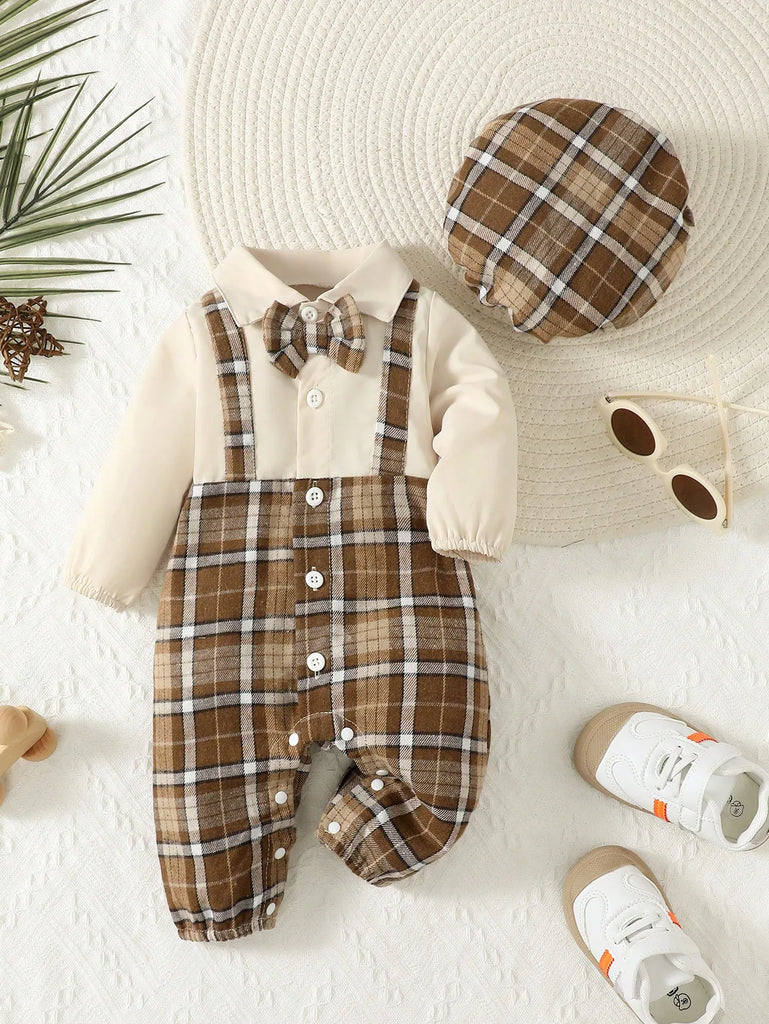 Combinaison gentleman et chapeau Holmes pour bébé garçon