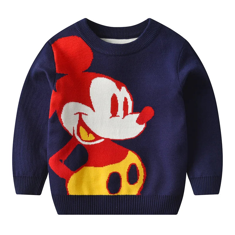 Pull en laine bleu Mickey Mouse