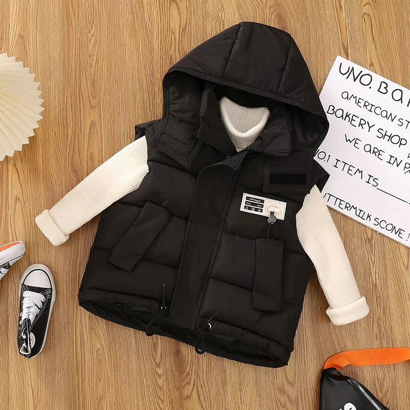 Gilet à capuche pour enfants noir