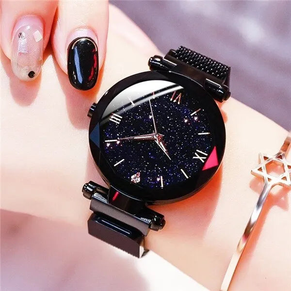 Montre avec cadran étoilé noire