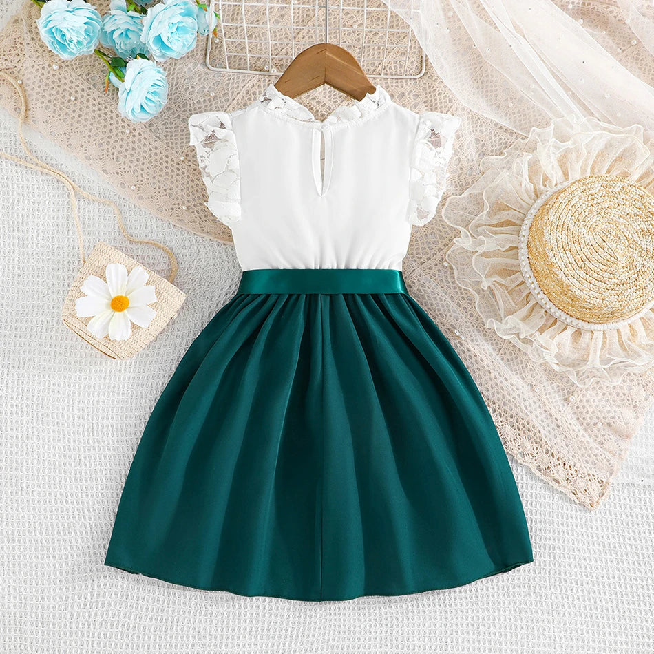 Dos robe élégante verte