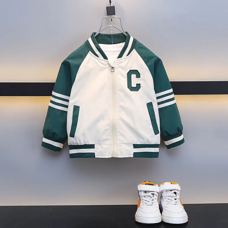 Veste Baseball brodée lettre C verte