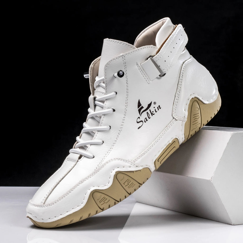 Bottines en cuir blanches