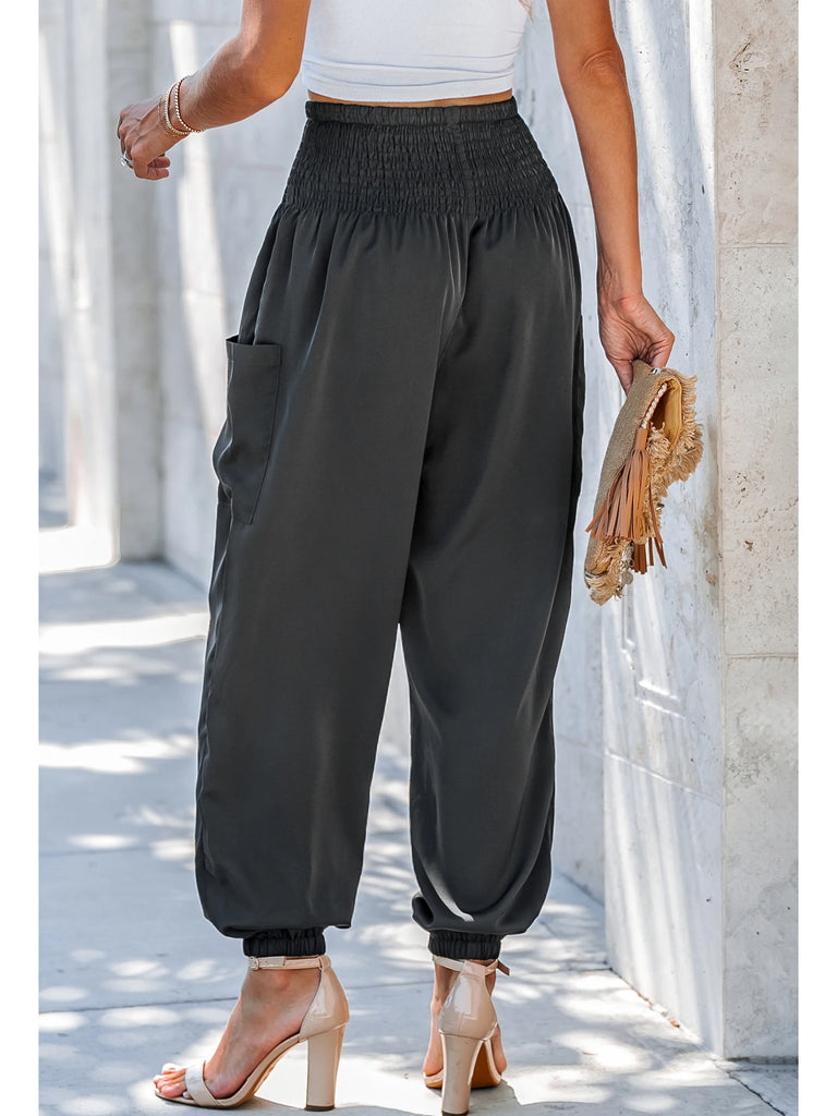 Pantalon cargo avec poches décontracté noir