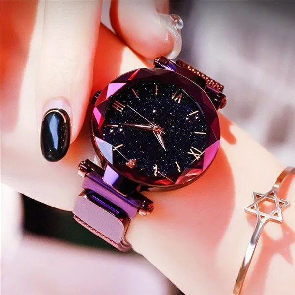 Montre fashion pour femmes violette