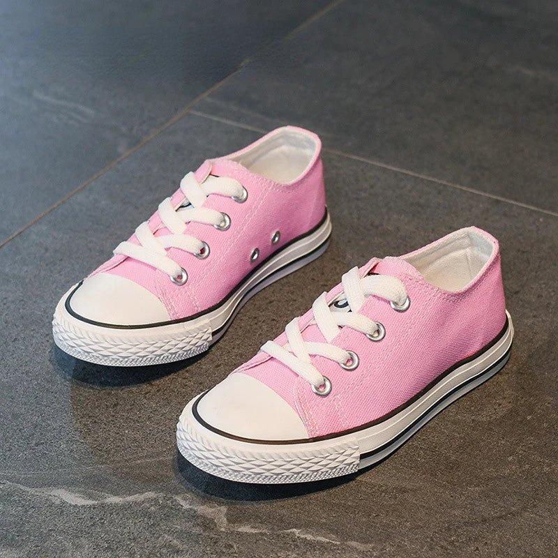 Baskets en toile rose