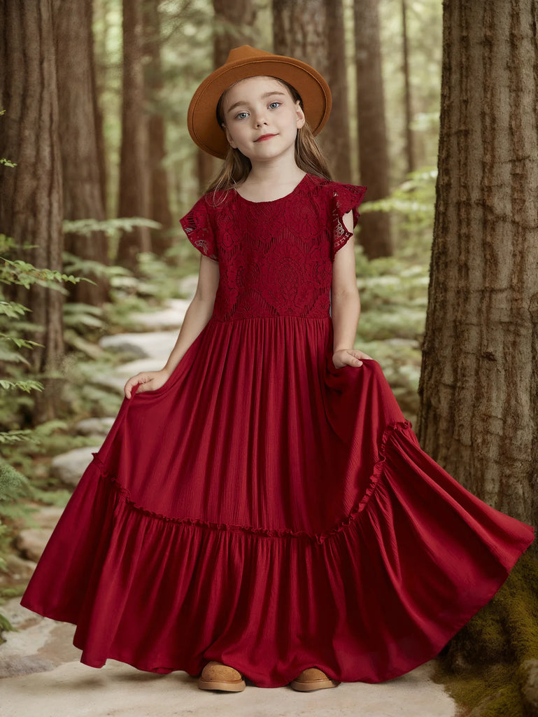 Robe style bohème rouge vin