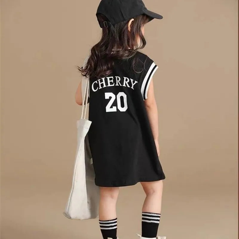Robe débardeur en coton pour fille noire