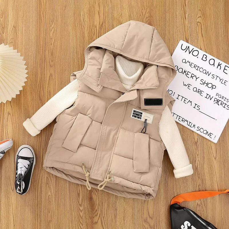 Gilet à capuche pour enfants blanc
