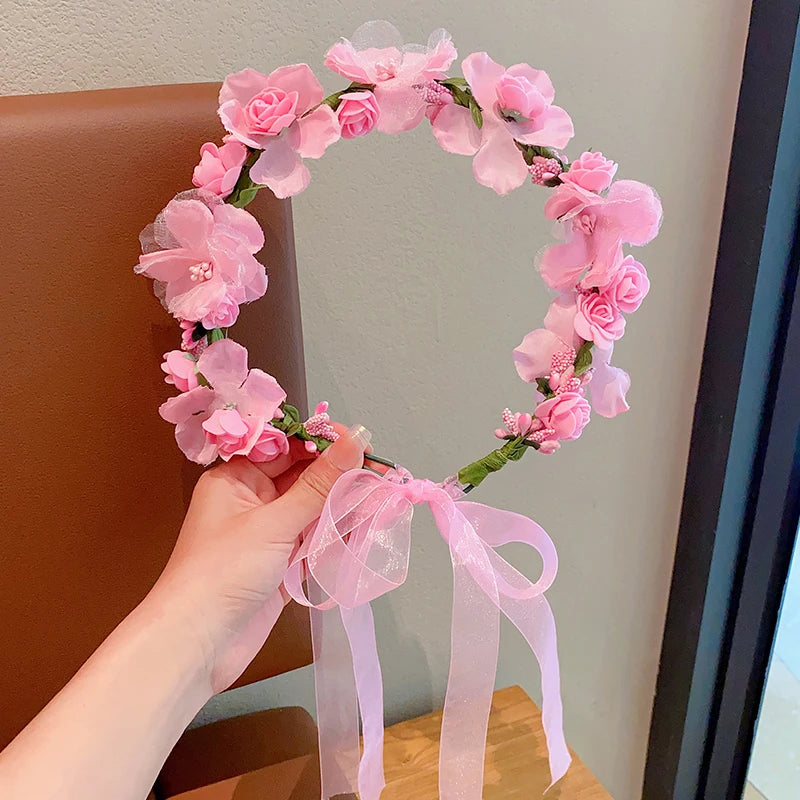 Couronne pour filles de couleur rose
