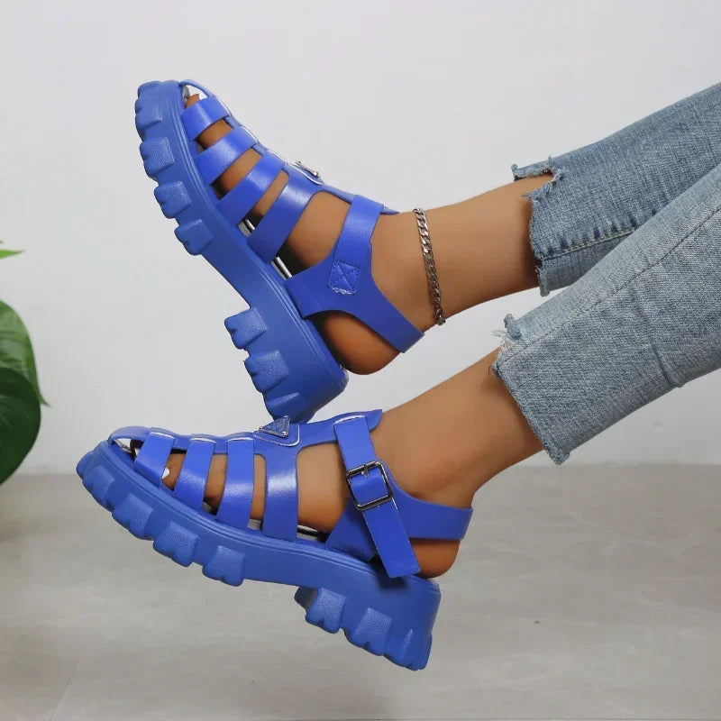 Chaussures gladiateur bleues