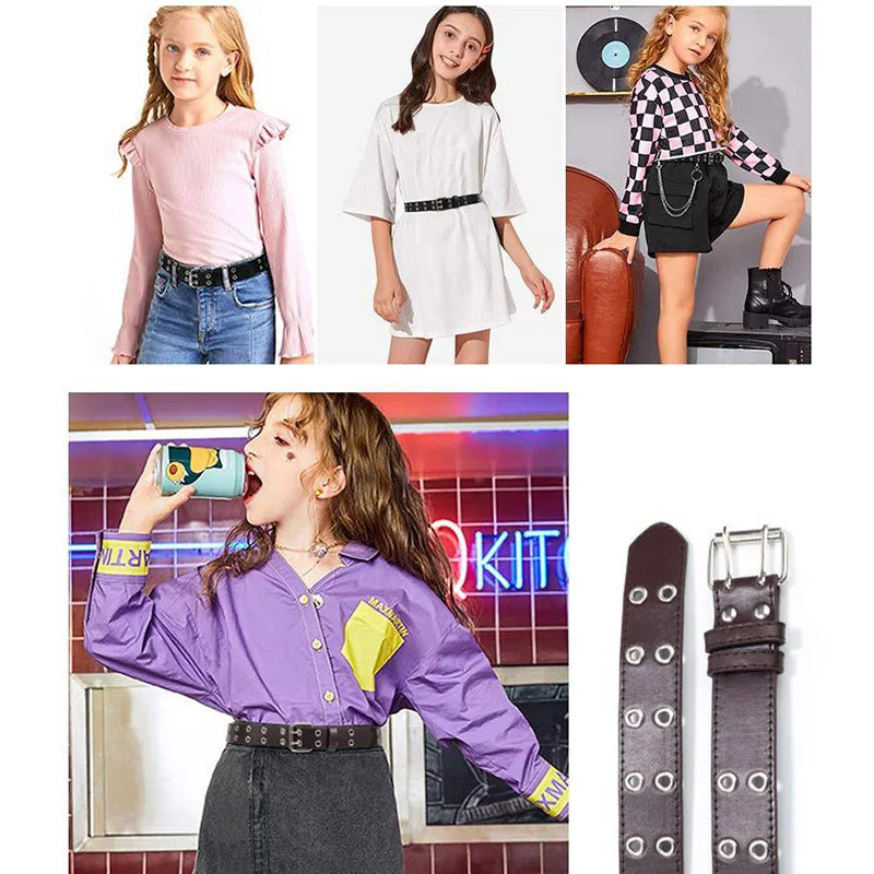 Photos d'enfants avec une ceinture Punk en cuir 