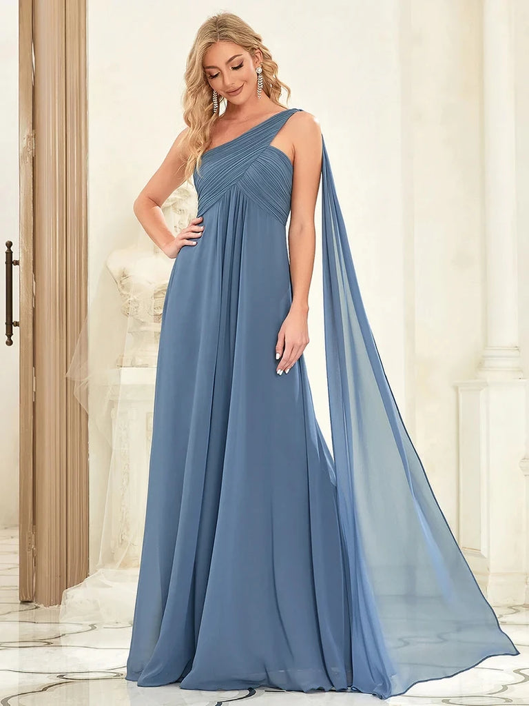 Robe asymétrique femme couleur Marine Poussière