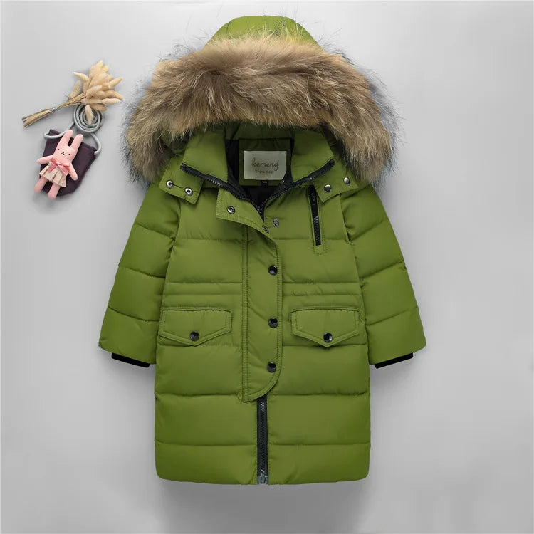Manteau Long Chaud vert