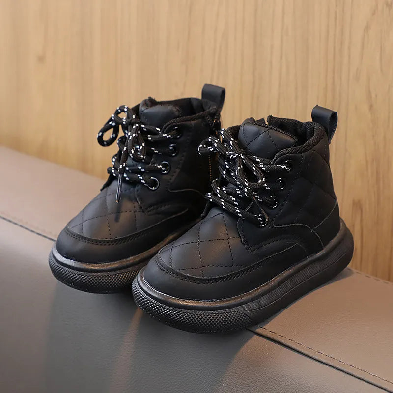 Bottes de neige hiver noires pour enfants 
