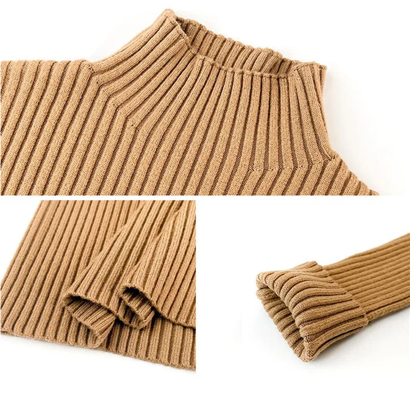 Zoom pull col roulé beige
