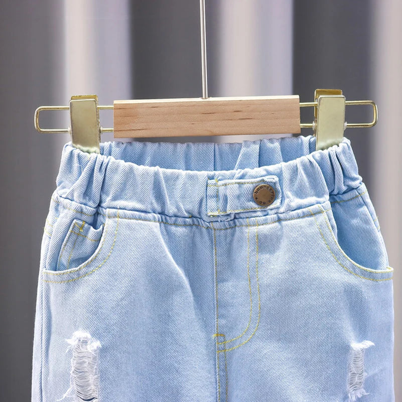 Pantalon garçon décontracté bleu ciel