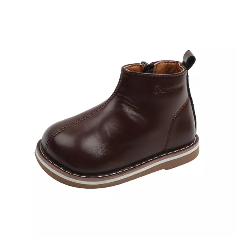 Botte enfant cuir marron