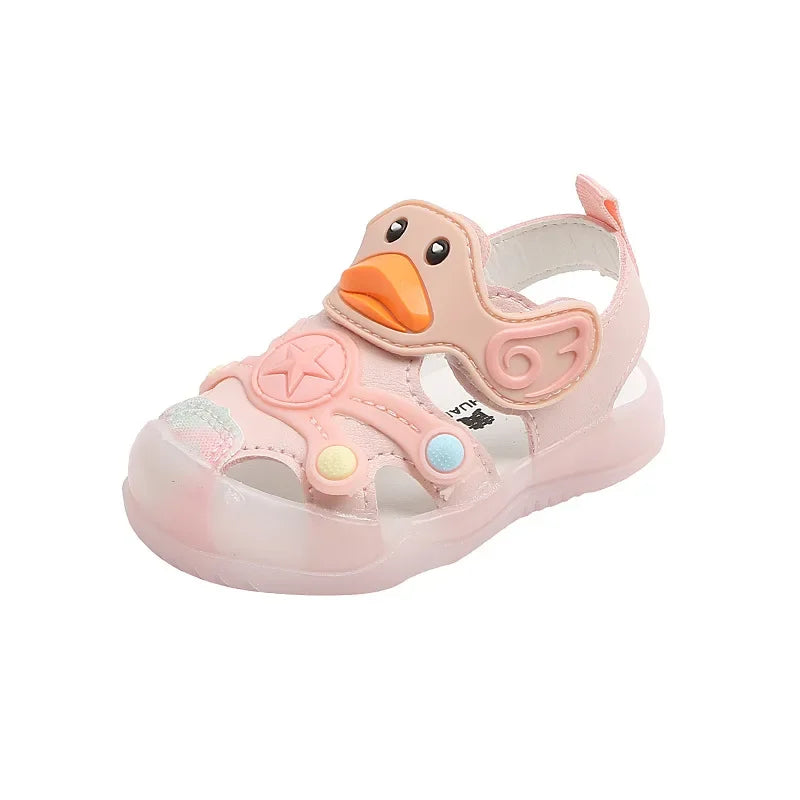 Sandales colorées languette canard