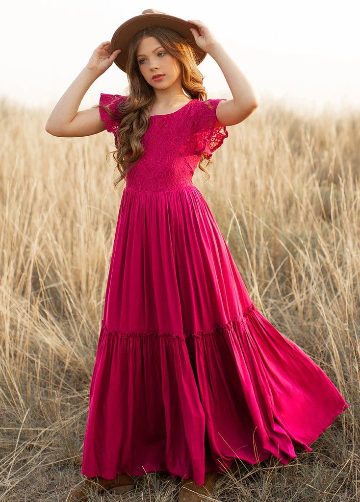 Robe style bohème rouge berry