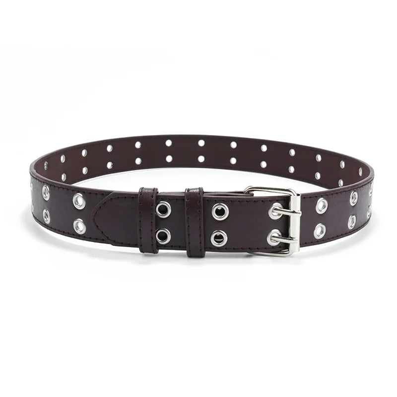 Ceinture Punk en cuir pour enfants  café