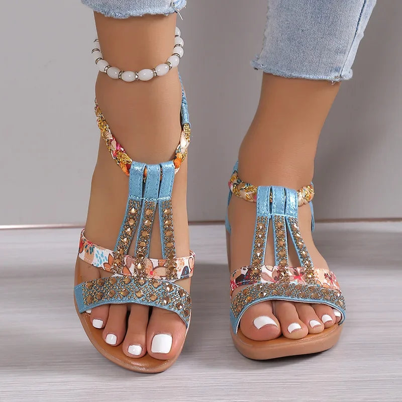 Sandales bohème bleues