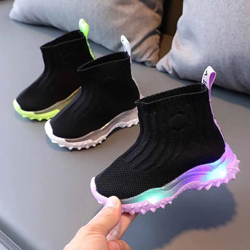 Bottes chaussettes lumineuses LED pour enfants