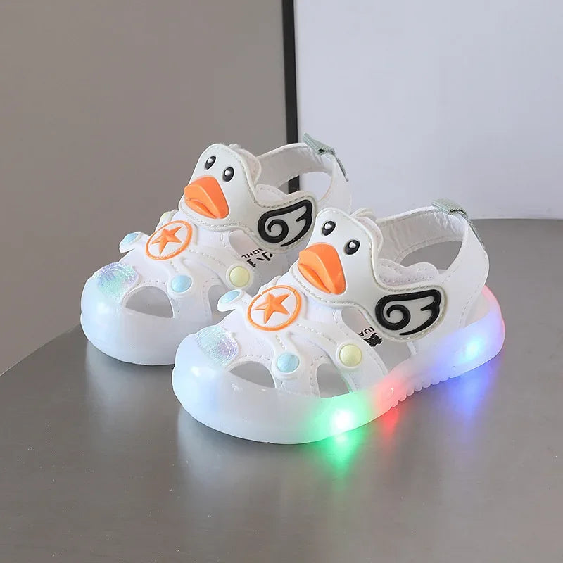 Sandales colorées avec lumière blanches