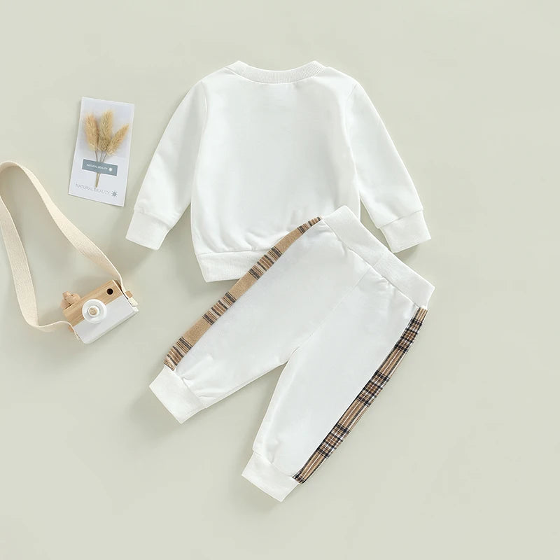 Ensemble Pull et Pantalon motif ours à carreaux vu de dos