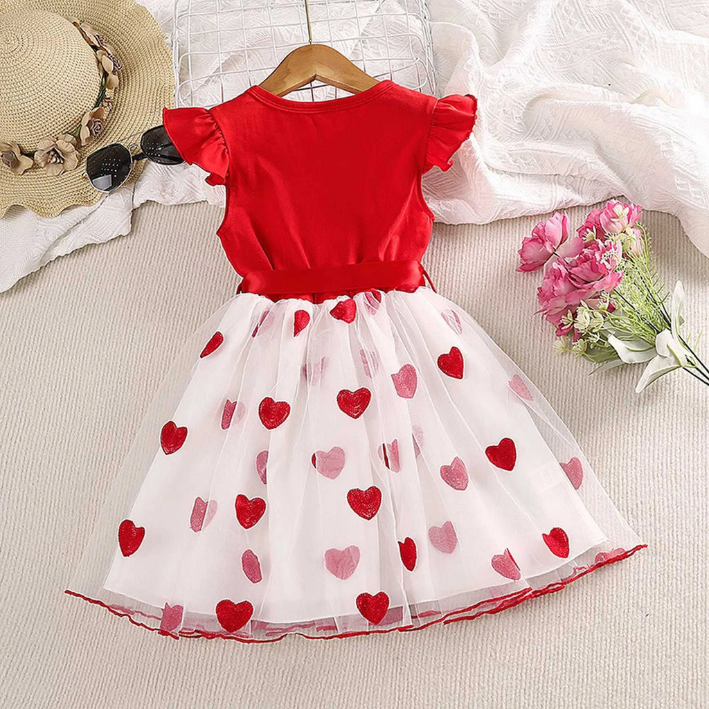Robe sans manches en dentelle avec imprimé cœur  vue de dos