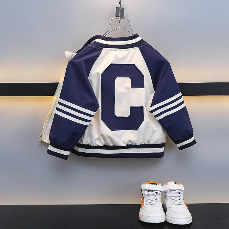 Dos Veste Baseball brodée lettre C pour garçons