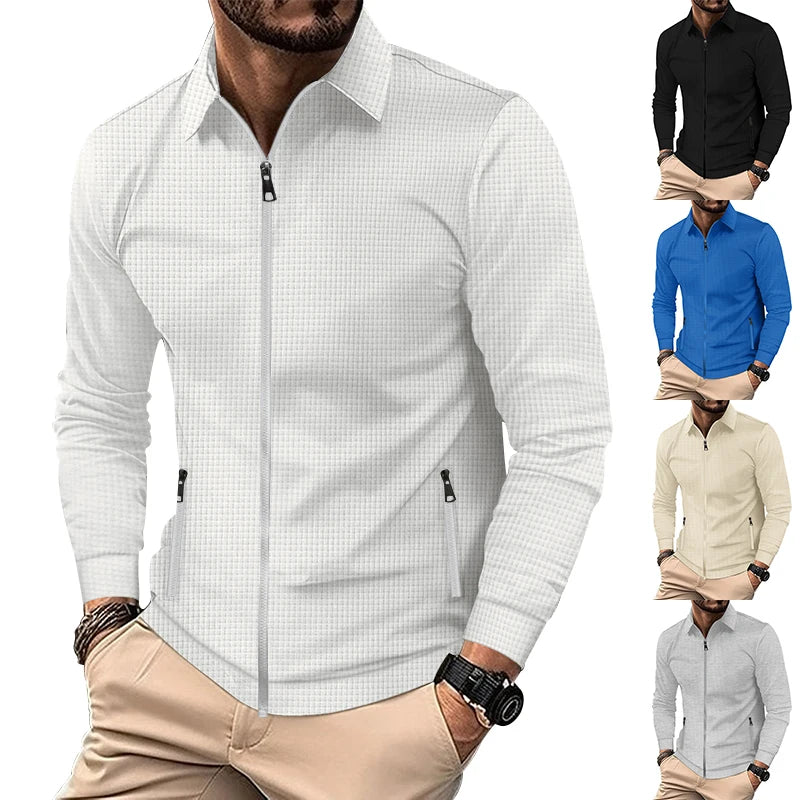 Veste de sport décontractée gaufrée blanche