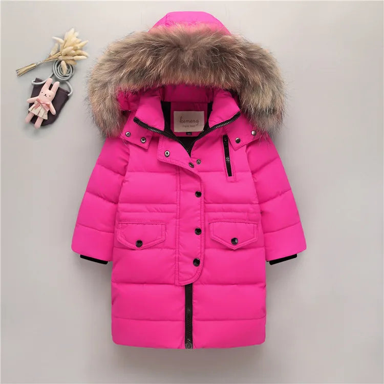 Manteau Long Chaud rose