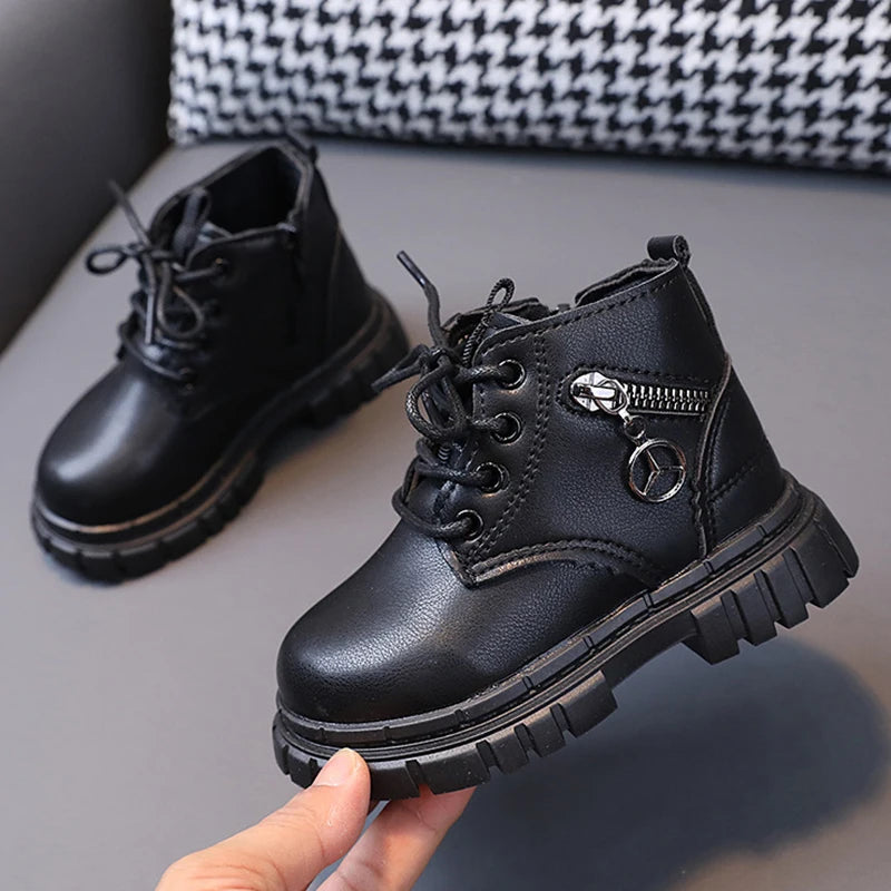  Bottines courtes confortables pour enfants noires