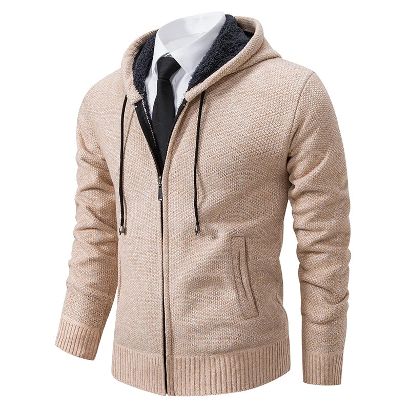 Gilet homme avec capuche beige