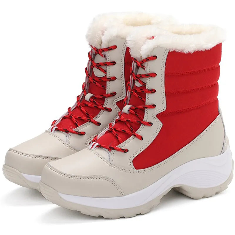 Bottes de neige légères pour femmes rouges