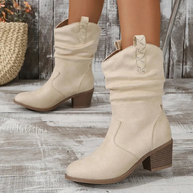 Bottines blanc crème sans lacet 