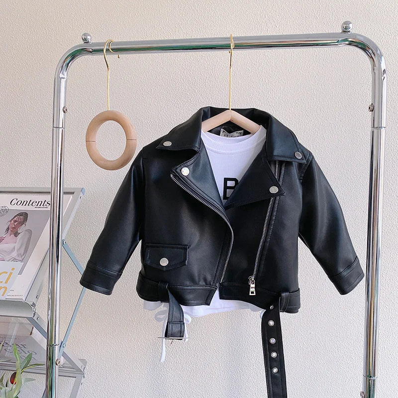 Veste en cuir noire