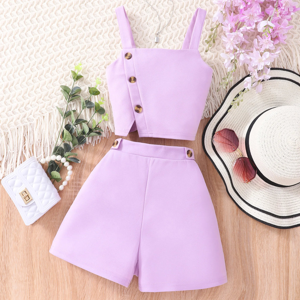 Tenue été haut chic + short pour adolescentes