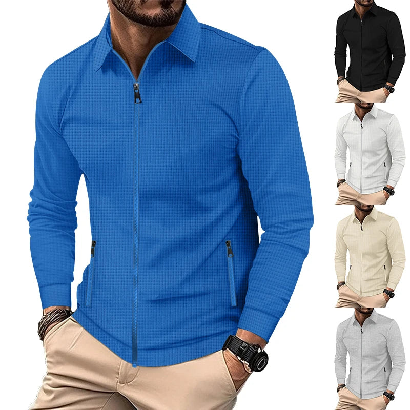 Veste de sport décontractée gaufrée bleue